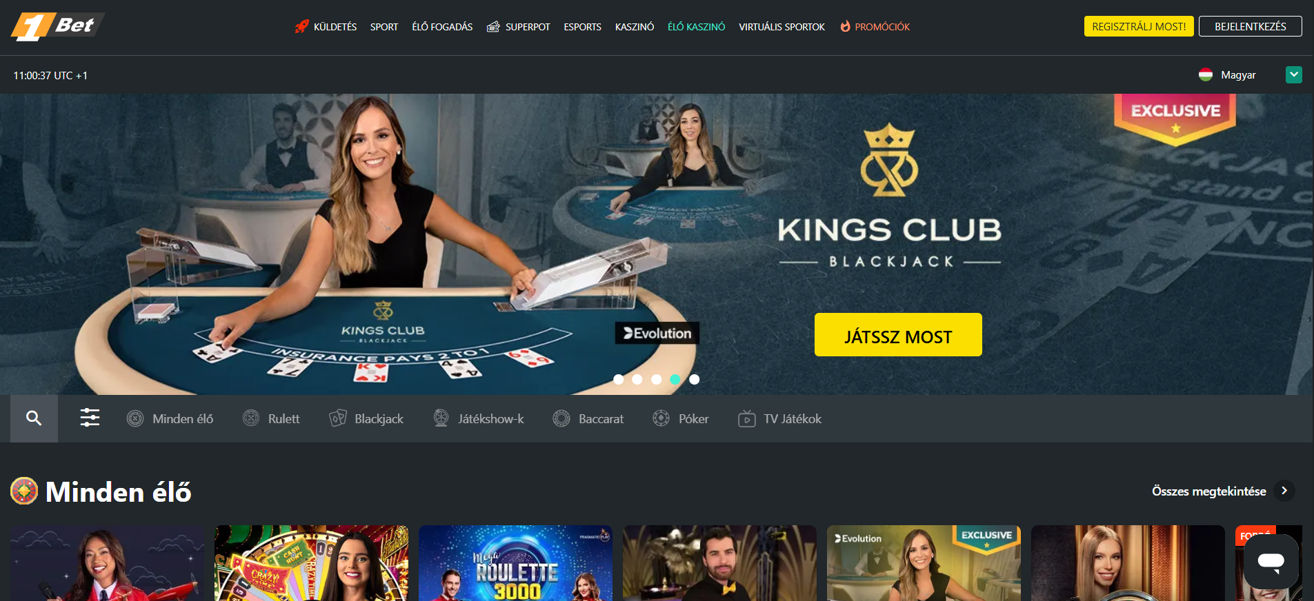 1Bet Casino Élő Kaszinó