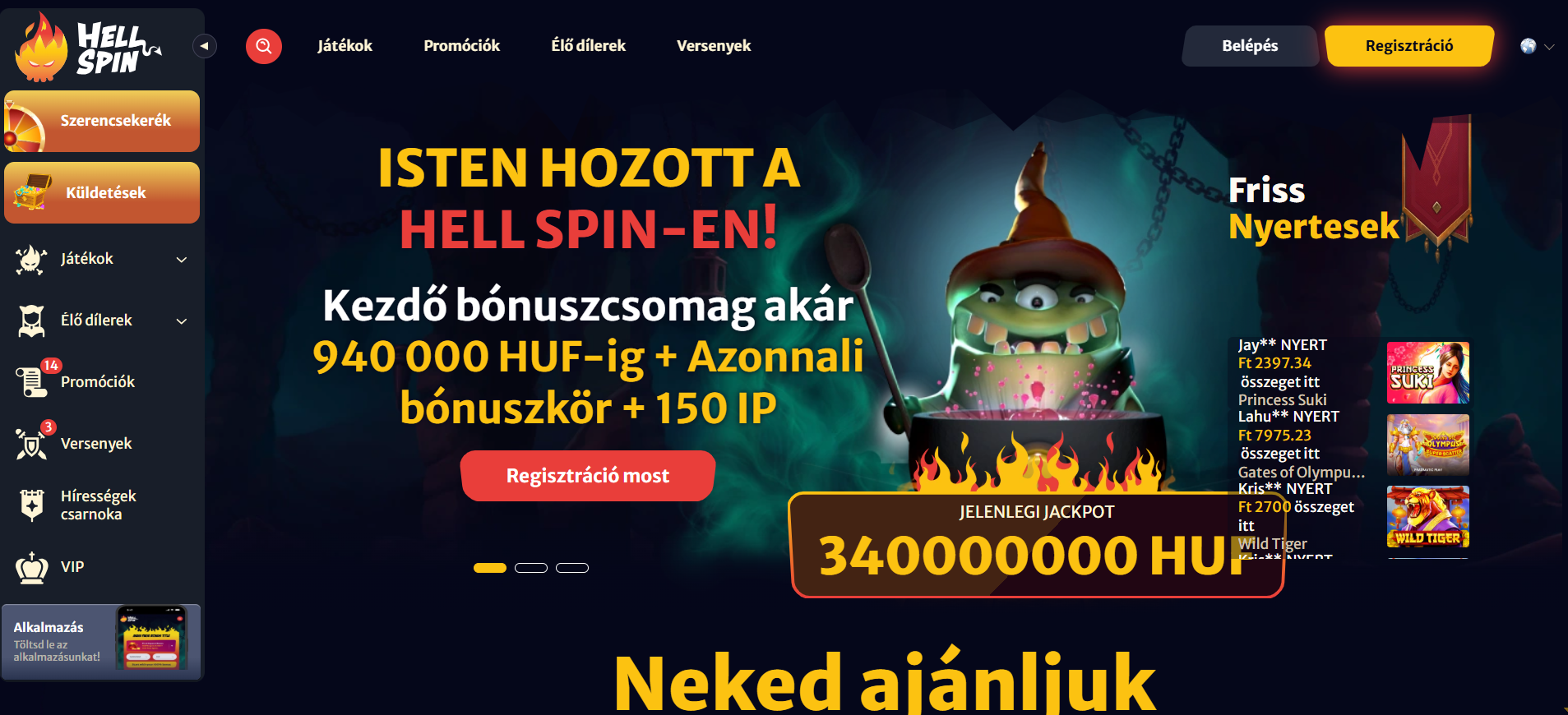 Hell Spin Casino Főoldal