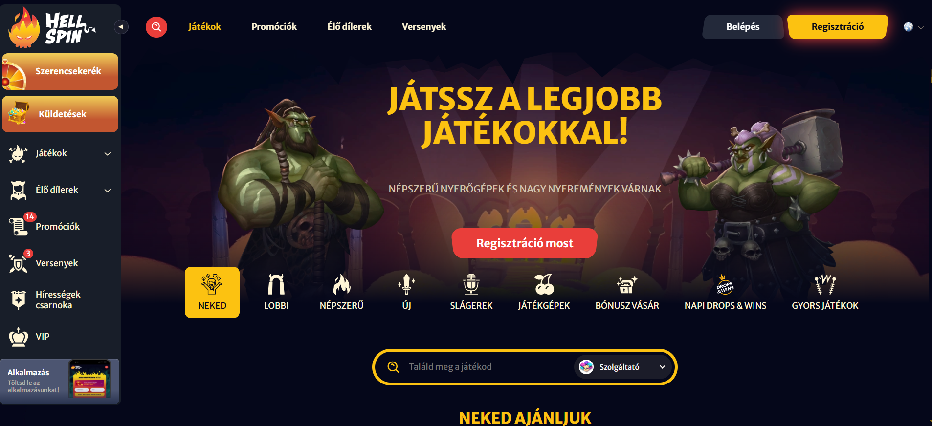 Hell Spin Casino Játékok