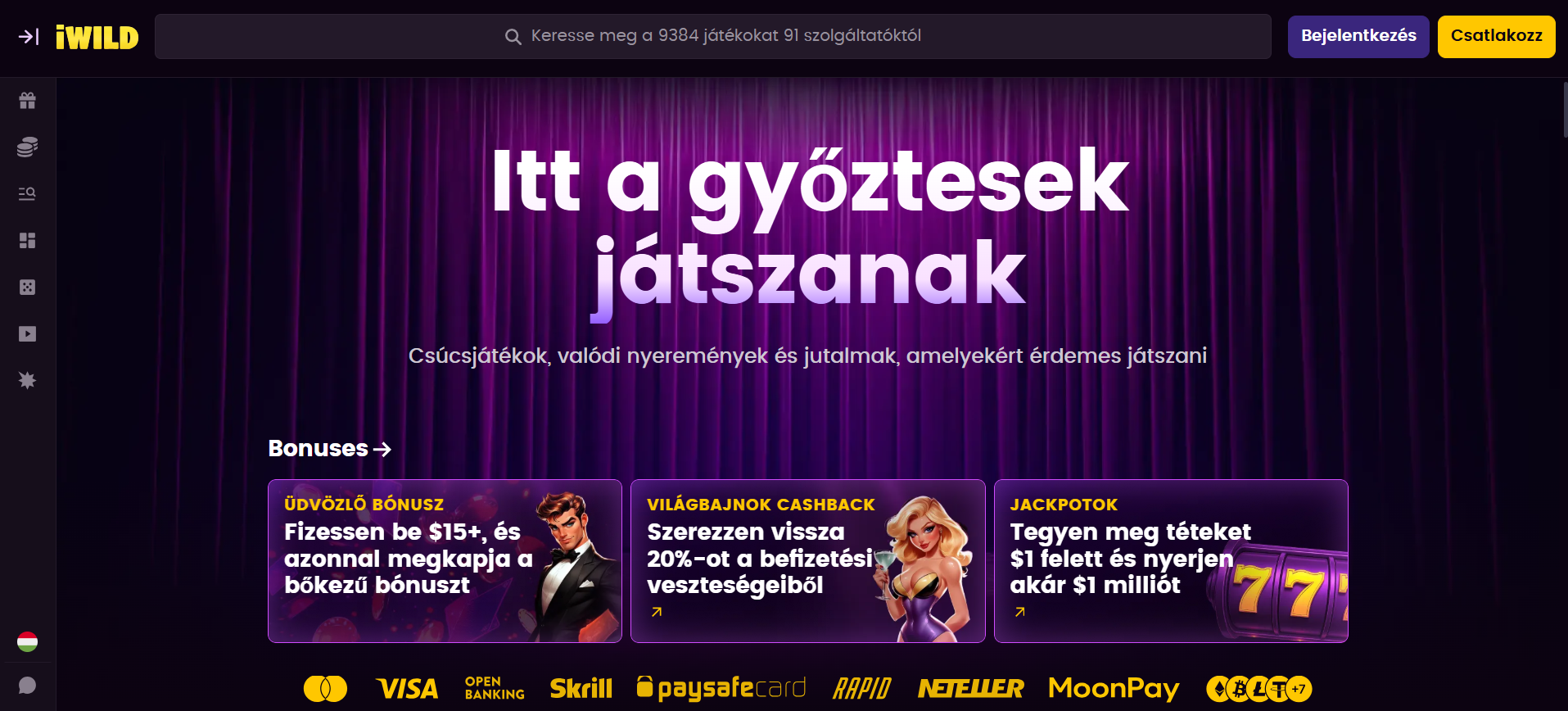 iWild Casino Főoldal