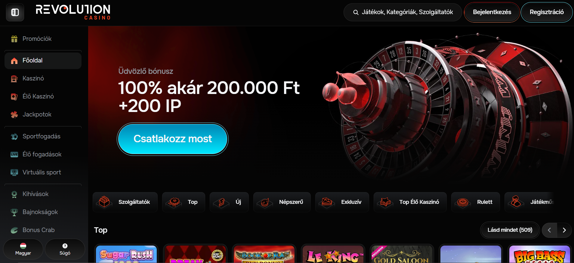 Revolution Casino Főoldal