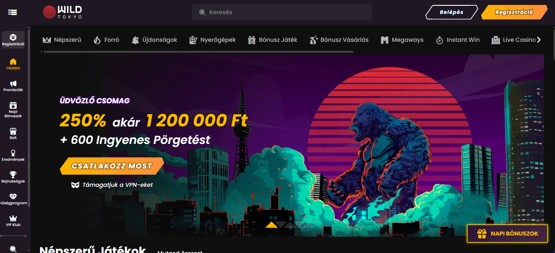 Wild Tokyo Casino Főoldal